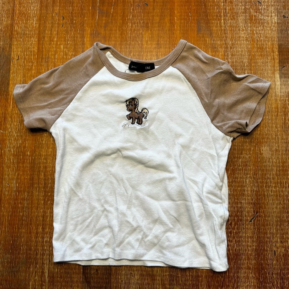Girls Howdy Brown and White T-Shirt
